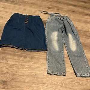 Jean Skirt and Jean pants